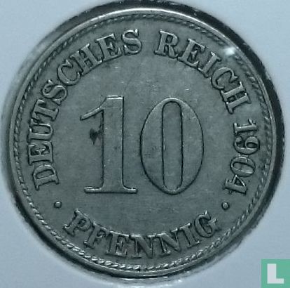 German Empire 10 pfennig 1904 (D) - Image 1