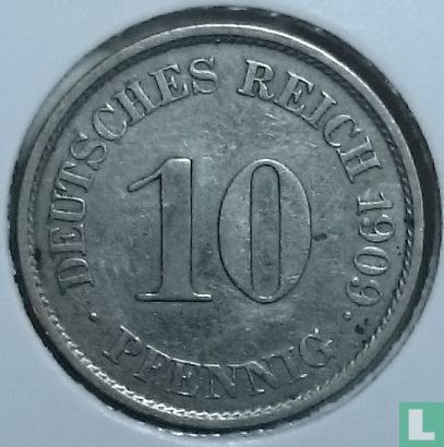 Empire allemand 10 pfennig 1909 (J) - Image 1