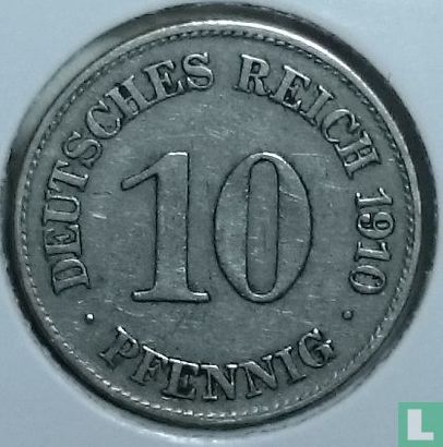 Empire allemand 10 pfennig 1910 (E) - Image 1
