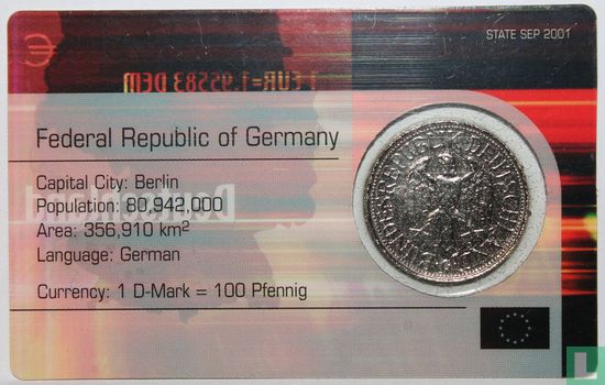 Deutschland 1 Mark 1975 (Coincard) - Bild 2