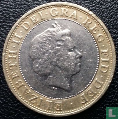 Verenigd Koninkrijk 2 pounds 2002 "Commonwealth Games in Manchester - English flag" - Afbeelding 2