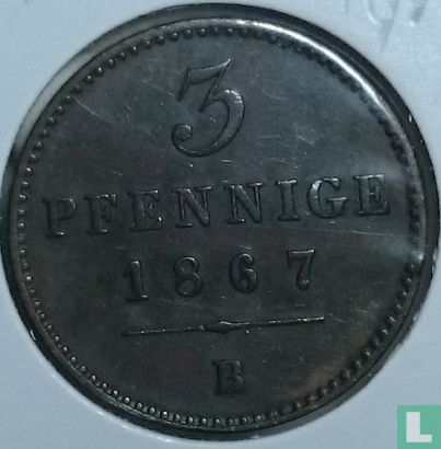 Waldeck-Pyrmont 3 pfennige 1867 - Afbeelding 1