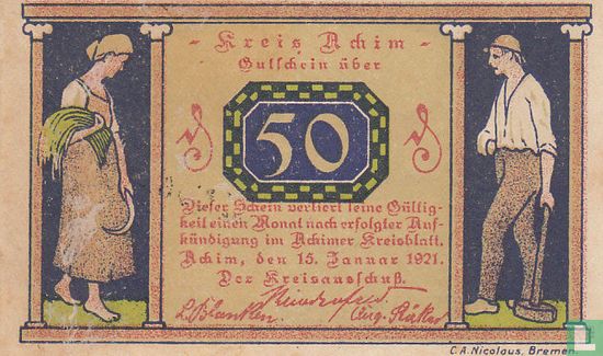 Achim, Kreis - 50 Pfennig 1921 - Bild 1