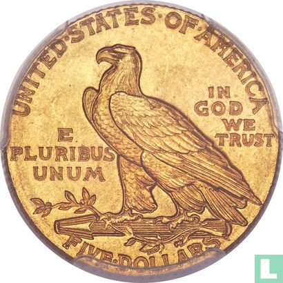 Verenigde Staten 5 dollars 1909 (zonder letter) - Afbeelding 2