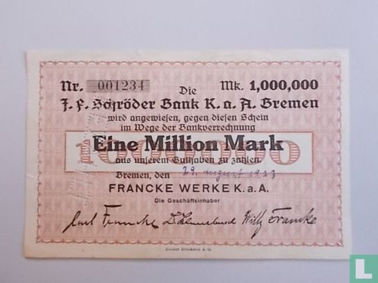 Bremen 1.000.000 Mark  - Afbeelding 1