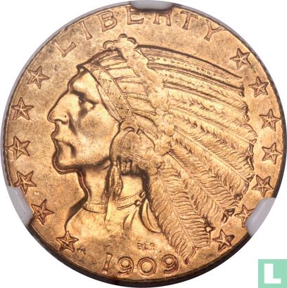United States 5 dollars 1909 (S) - Image 1