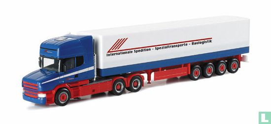 Scania conventional TL canvas semitrailer 'Riwatrans'