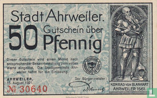 Ahrweiler, Stadt  50 Pfennig - Image 1