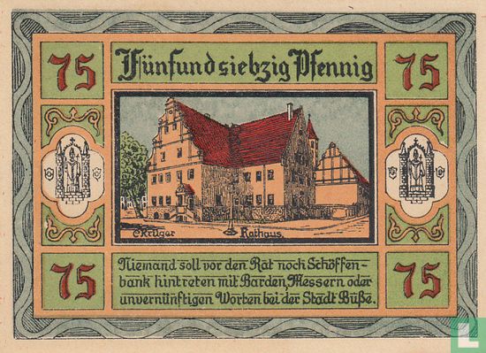 Aken a/d Elbe, Stadt  - 75 Pfennig (dik) 1921 - Afbeelding 2