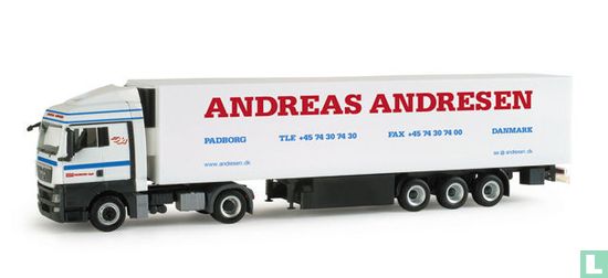 MAN XLX refrigerated box semitrailer 'A. Andresen' (DK)