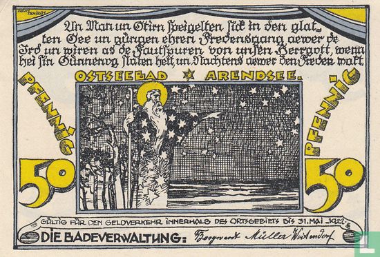 Arendsee, Ostseebad - Reutergeld - 50 Pfennig ND. (1922) - Afbeelding 1
