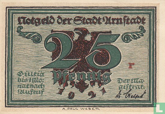 Arnstadt, Stadt - 25 Pfennig 1921 (r) - Image 1