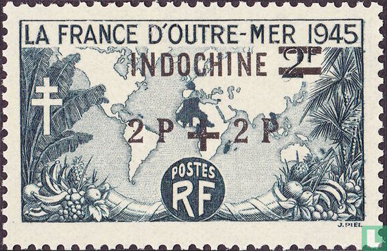 French territories, with surcharge