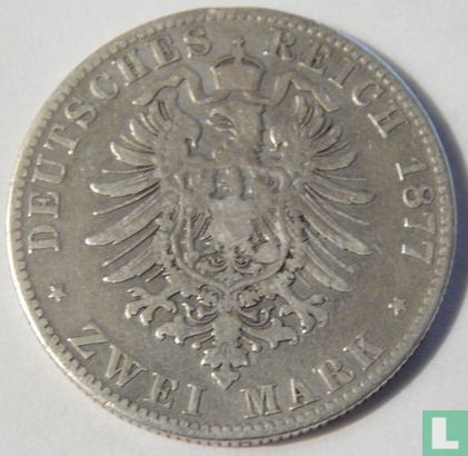 Saxony-Albertine 2 mark 1877 - Image 1