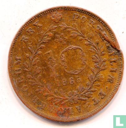 Azoren 10 réis 1865 - Afbeelding 1