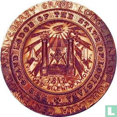 USA  Louisiana Masonic Centennial Anniversary 1912 - Afbeelding 1
