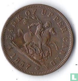Upper-Canada 1 penny 1857 - Afbeelding 1