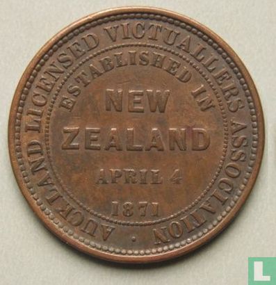 New Zealand  Auckland Licensed Victuallers Penny token  1871 - Afbeelding 1
