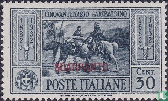 Garibaldi, overprint Scarpanto