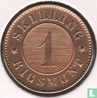 Denemarken 1 skilling rigsmønt 1860 - Afbeelding 2