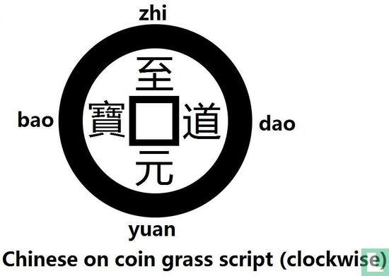 China 1 cash 995-997 (Zhi Dao Yuan Bao, grasschrift) - Afbeelding 3