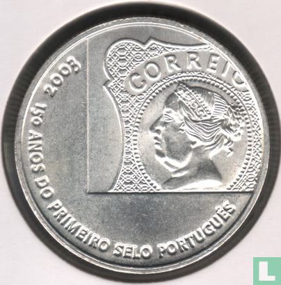 Portugal 5 euro 2003 (silver 500‰) "150th anniversary of the first Portuguese stamp" - Image 1