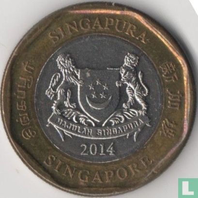 Singapore 1 dollar 2014 - Image 1