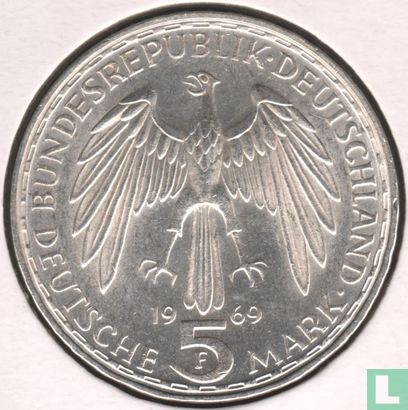 Allemagne 5 mark 1969 "375th anniversary Death of Gerhard Mercator" - Image 1