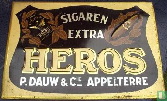 Sigaren HEROS - Petrus Dauw Appelterre reclamebord