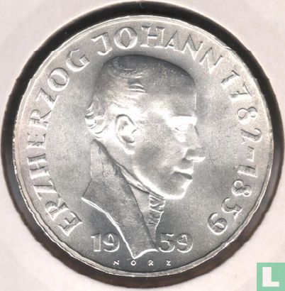 Oostenrijk 25 schilling 1959 "100th anniversary Death of Archduke Johann" - Afbeelding 1