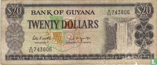 Guyana 20 Dollars ND (1989) P24d - Image 1