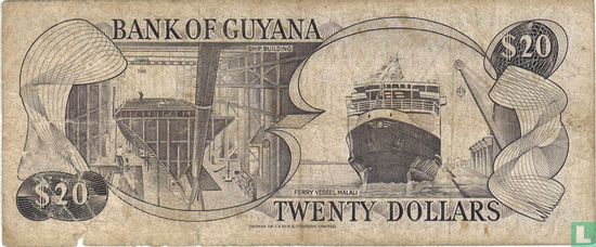 Guyana 20 Dollars ND (1989) P24d - Image 2