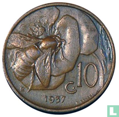Italy 10 centesimi 1937 (type 1) - Image 1