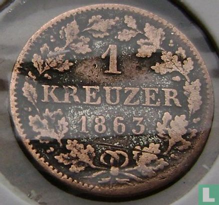 Bavière 1 kreuzer 1863 - Image 1