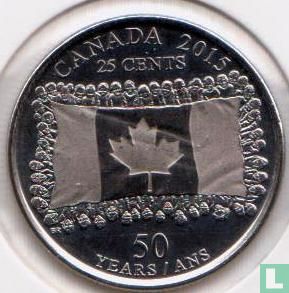Kanada 25 Cent 2015 (ungefärbte) "50th anniversary of the Canadian flag" - Bild 1
