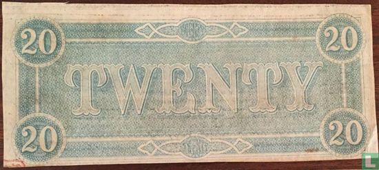 Konföderierten Staaten von Amerika 20 Dollar im Jahr 1864 - Bild 2