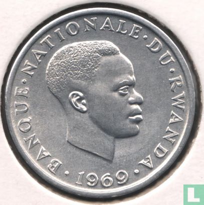 Rwanda 1 franc 1969 - Image 1