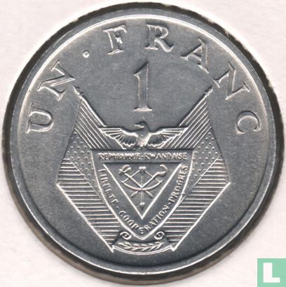 Rwanda 1 franc 1969 - Image 2