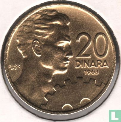 Jugoslawien 20 Dinara 1963 - Bild 1