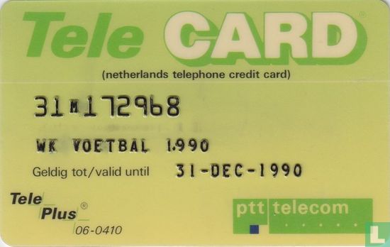 Telecard WK Voetbal 1990  - Image 1