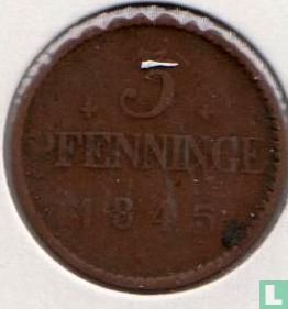 Mecklenburg-Schwerin 3 pfenninge 1845 - Afbeelding 1