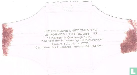 Keizerrijk Oostenrijk 1772 Kapitein der Huzaren "graaf Kalnaky" - Afbeelding 2