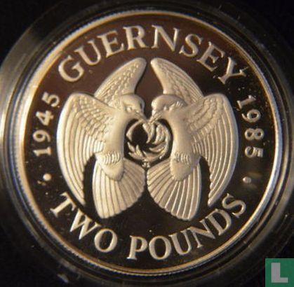Guernsey 2 pounds 1985 (PROOF - silver) "40th anniversary of Liberation from German occupation" - Image 1
