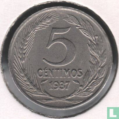 Espagne 5 centimos 1937 - Image 1
