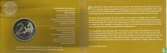 Estonia 2 euro 2016 (folder - Eesti Pank) "100th anniversary of the birth of Paul Keres" - Image 2
