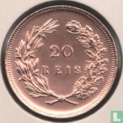 Portugal 20 réis 1891 (zonder muntteken) - Afbeelding 2
