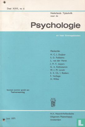 Nederlands Tijdschrift voor de Psychologie en haar grensgebieden 6