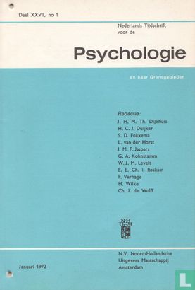 Nederlands Tijdschrift voor de Psychologie en haar grensgebieden 1