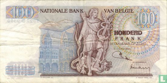 Belgique 100 francs 08.04.1971 - Image 2