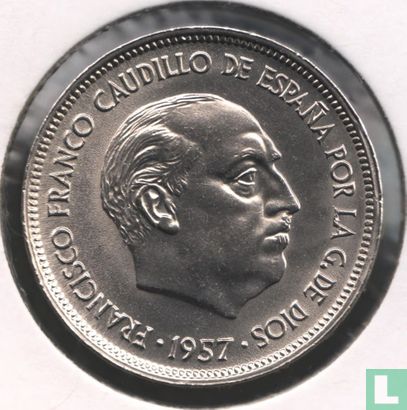 Spain 25 pesetas 1957 (69) - Image 2
